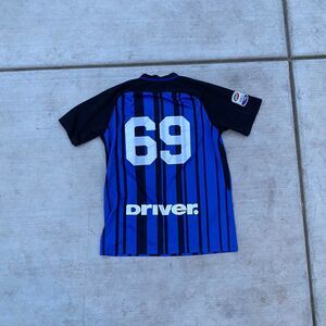 69 Inter Milan Joke Gag Jersey Blue Black Striped Football Shirt Men’s Medium